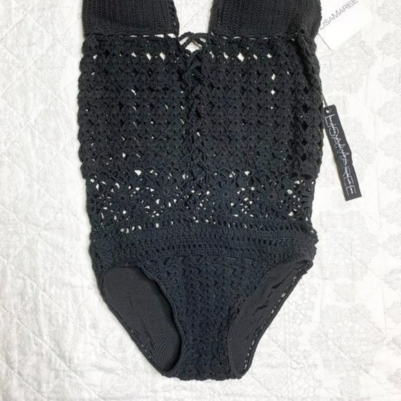 Lisa Maree Black Crochet One Piece Swimsuit - Picture 4 of 8